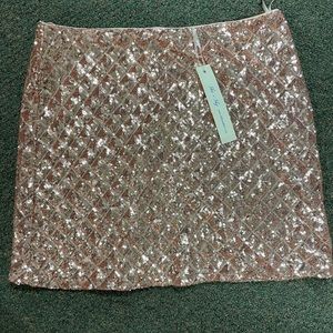 She + Sky Pink Sequin Skirt